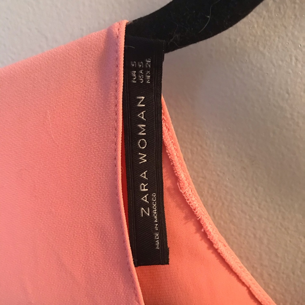 Zara Cap Sleeves Coral Midi Dress - Picture 8 of 9